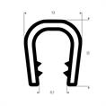 Kantenschutzprofil dunkelgrau 6-8mm /BxH= 13x15mm (L=50m)