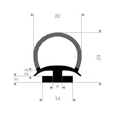 Kederprofil BxH=22x23mm (L=10m)