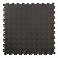 Klickfliese Riffelblech schwarz ECO 520x520x4mm