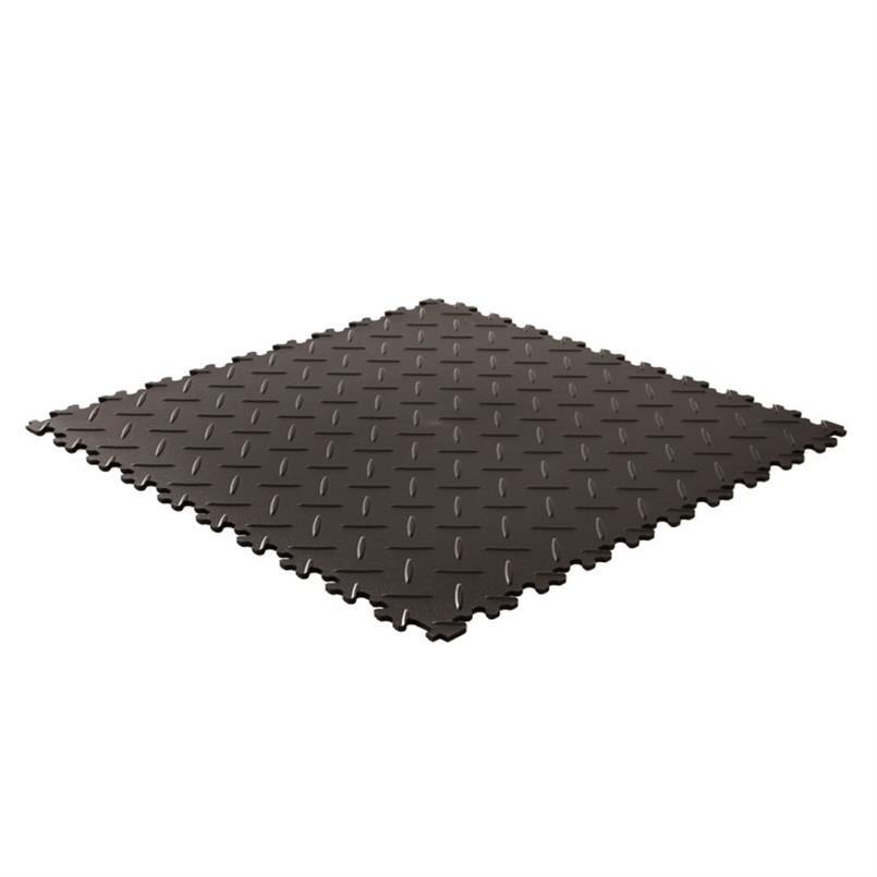 Klickfliese Riffelblech schwarz ECO 520x520x4mm