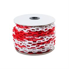 Kunststoff Gliederkette rot/weiß 6mm (L=50m)