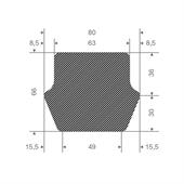 Moosgummi Pfeilprofil BxH=80x49mm