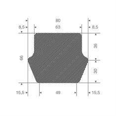 Moosgummi Pfeilprofil BxH=80x49mm