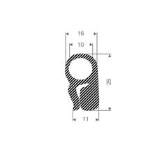 Moosgummi Profil BxH=16x25mm (L=30m)