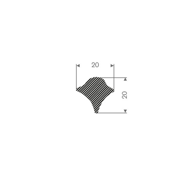 Moosgummi Profil BxH=20x20mm (L=30m)