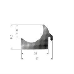 Moosgummi Profil BxH=27x21,5mm (L=25m)