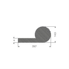 Moosgummi Profil BxH=30x15mm (L=25m)