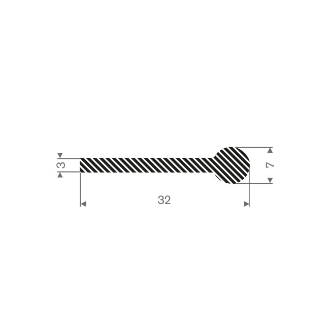 Moosgummi Profil BxH=32x7mm (L=50m)