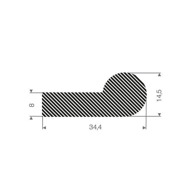 Moosgummi Profil BxH=34x15mm (L=50m)