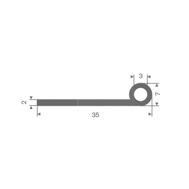 Moosgummi Profil BxH=35x7mm (L=50m)