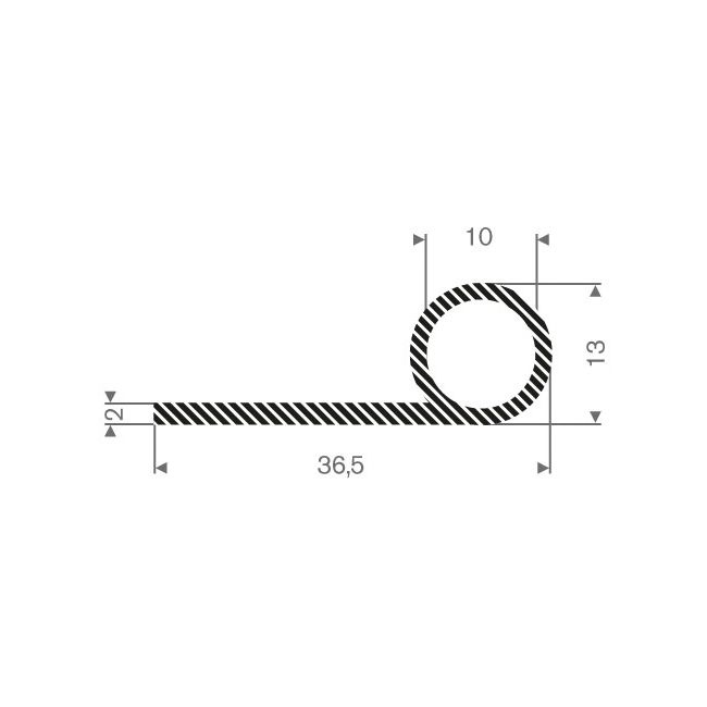 Moosgummi Profil BxH=36x13mm (L=50m)