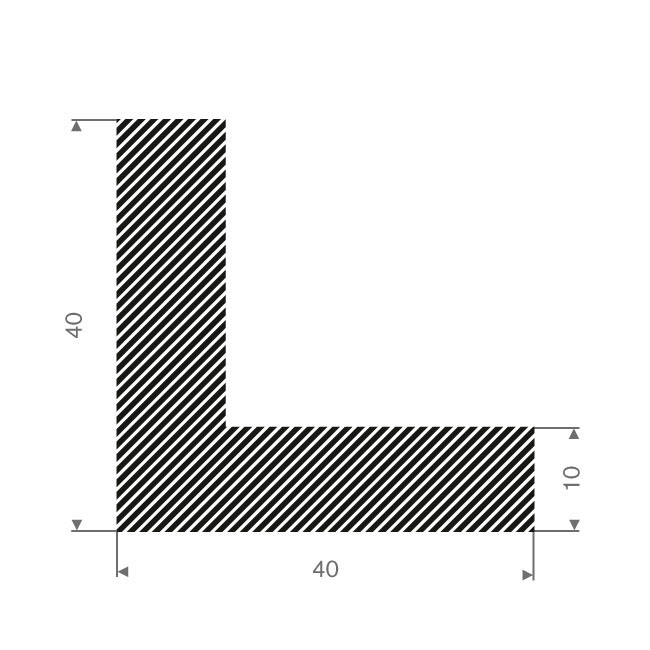 Moosgummi Profil BxH=40x40mm (L=25m)