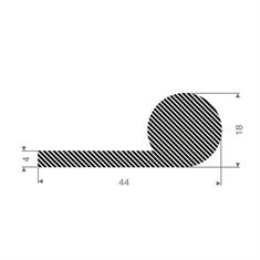 Moosgummi Profil BxH=44x18mm (L=25m)