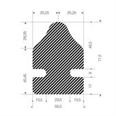 Moosgummi Profil BxH=50,5x71,5mm (L=15m)