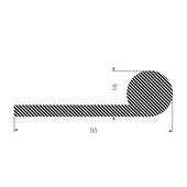 Moosgummi Profil BxH=55x16mm (L=25m)