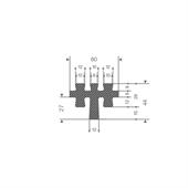 Moosgummi Profil BxH=60x44mm (L=25m)