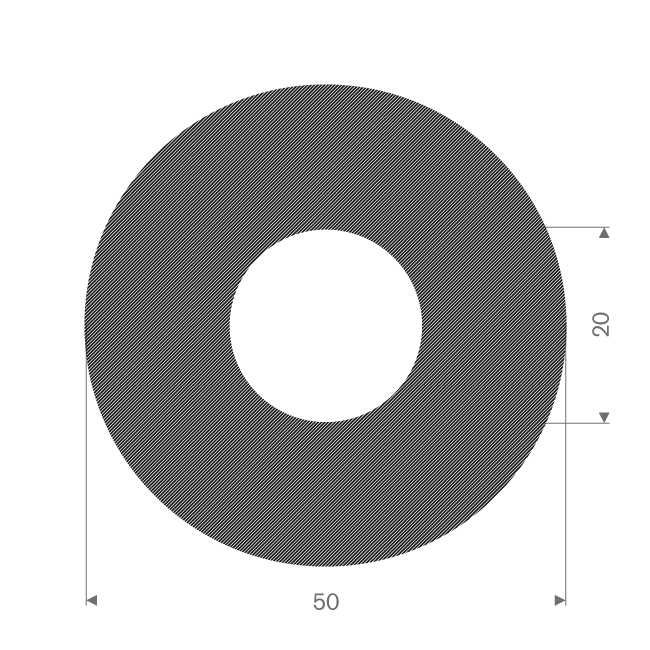 Moosgummi Schlauchprofil D=20x50mm (L=15m) - Technikplaza