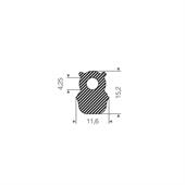 Moosgummi Silikonprofil BxH=11,6x15,2mm (L=25m)