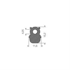 Moosgummi Silikonprofil BxH=11,6x15,2mm (L=25m)