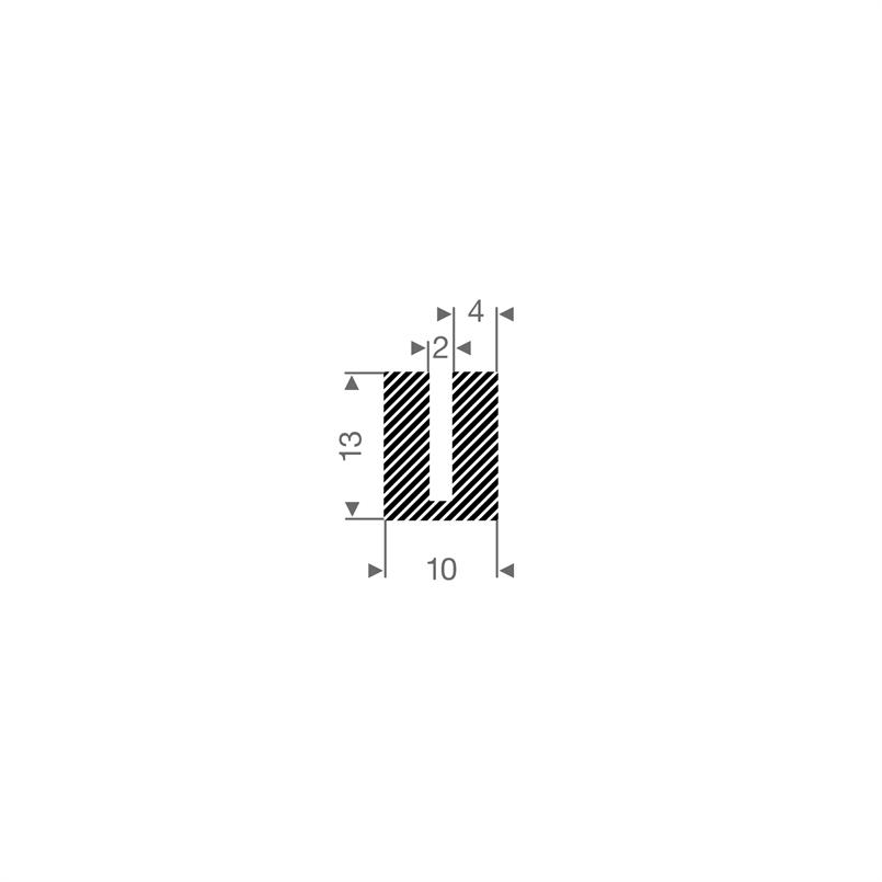 Moosgummi U-Profil 2mm / BxH=10x13mm (L=50m)