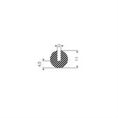 Moosgummi U-Profil 2mm / BxH=11x11mm (L=100m)