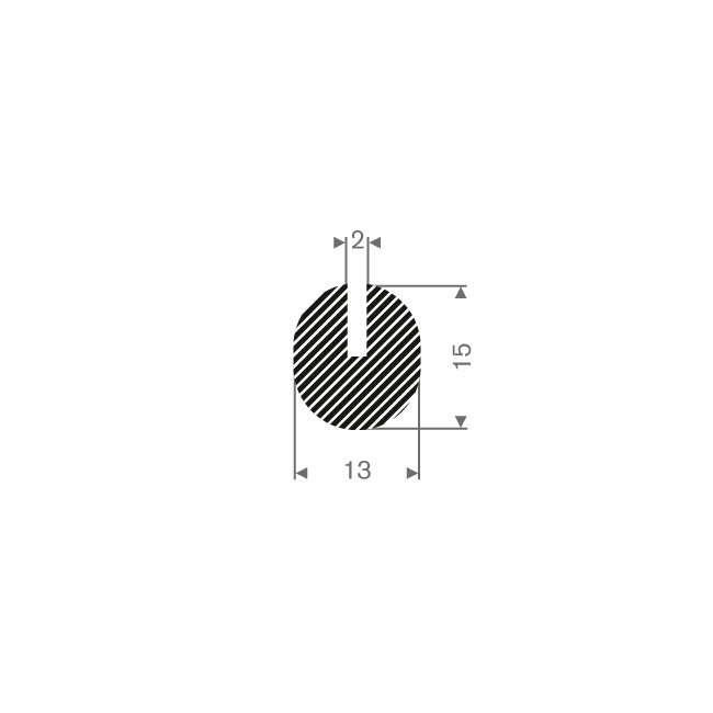 Moosgummi U-Profil 2mm/ BxH=13x15mm (L=50m)