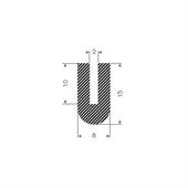 Moosgummi U-Profil 2mm/ BxH=8x15mm (L=50m)