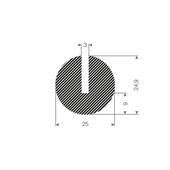 Moosgummi U-Profil 3mm / BxH=25x24,9mm (L=25m)