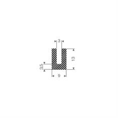 Moosgummi U-Profil 3mm/ BxH=9x13mm (L=50m)