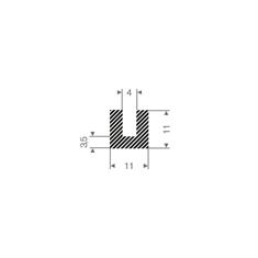 Moosgummi U-Profil 4mm/ BxH=11x11mm (L=50m)