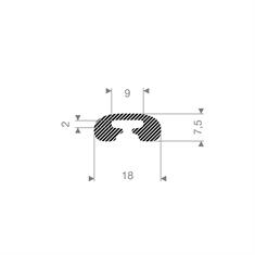 Moosgummi U-Profil BxH=18x7,5mm (L=150m)