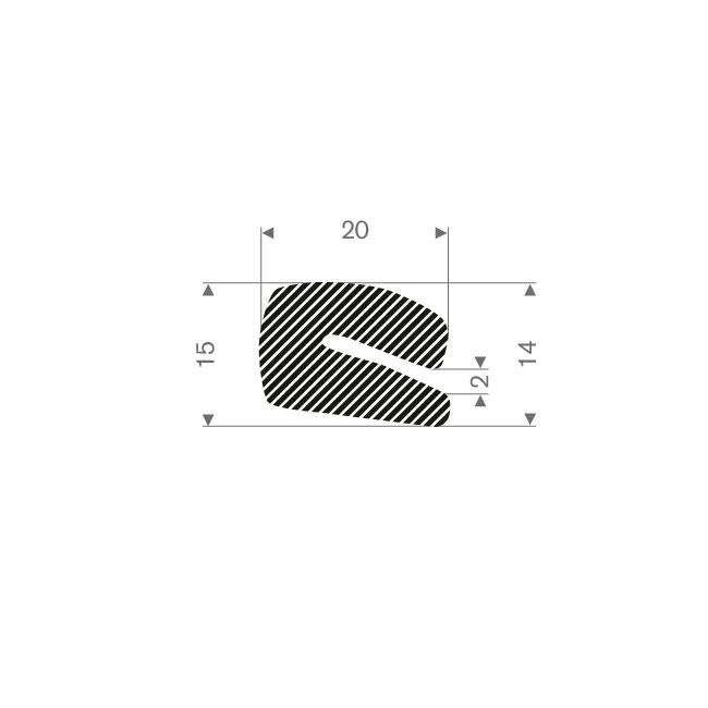 Moosgummi U-Profil BxH= 20x14mm (L=30m)