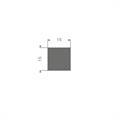 Moosgummi Vierkantprofil BxH= 15x15mm (L=50m)