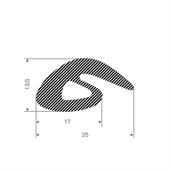 Moosgummiprofil BxH=25x13,5mm (L=25m)