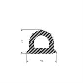 Moosgummiprofil BxH=25x21mm (L=25m)