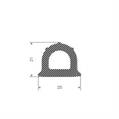 Moosgummiprofil BxH=25x21mm (L=25m)