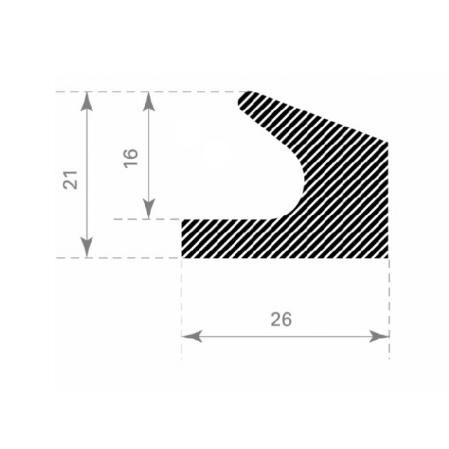 Moosgummiprofil BxH=26x21mm (L=30m)