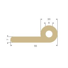 Notenprofil beige BxH= 55x20mm (rol 4 meter)