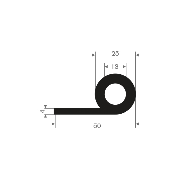 Notenprofil BxH= 50x25mm (L=25)