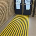 PVC Antirutschmatte gelb/grau 500x120cm