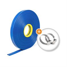 PVC Flachschlauch DN=25mm supreme mit zwei Schlauchschellen (L=50m)