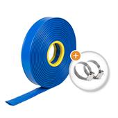 PVC Flachschlauch DN=45mm supreme mit zwei Schlauchschellen (L=50m)