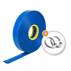 PVC Flachschlauch DN=55mm supreme mit zwei Schlauchschellen (L=50m)