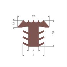 PVC Fugenabdeckprofil braun BxH= 12x10,8mm (Rolle 25m)