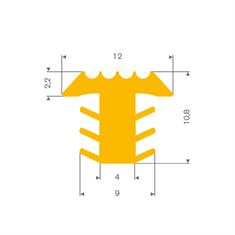 PVC Fugenabdeckprofil gelb BxH= 12x10,8mm (L=25m)
