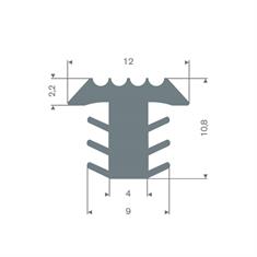 PVC Fugenabdeckprofil grau BxH= 12x10,8mm (Rolle 25m)