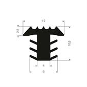 PVC Fugenabdeckprofil schwarz BxH= 12x10,8mm (L=100m)