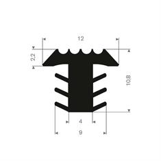 PVC Fugenabdeckprofil schwarz BxH= 12x10,8mm (Rolle 25m)