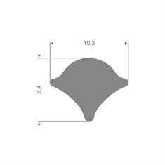 PVC Füllerprofil grau BxH=10,3x8,4mm (L=50m)