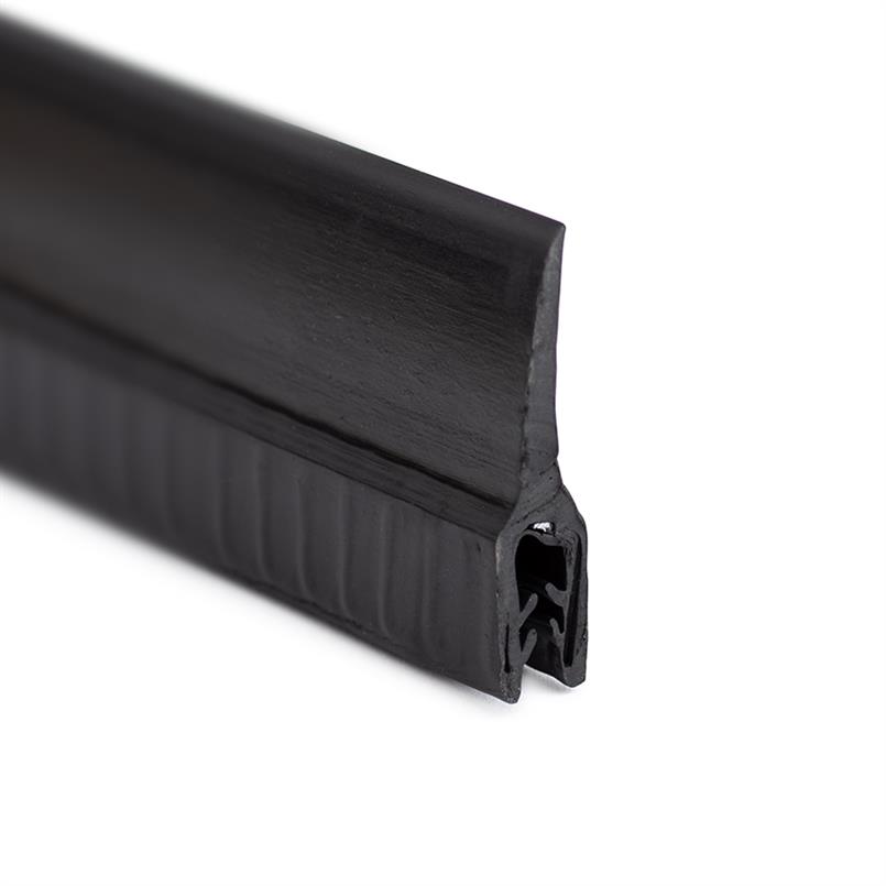 PVC Klemmprofil schwarz 2,5-3,5mm / BxH=9,4x32,3mm (L=25m)